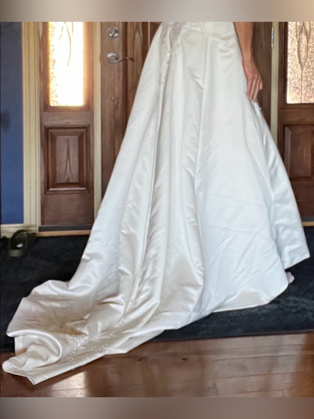 Maggie Sottero Ivory Satin A-Line Wedding Gown with Train